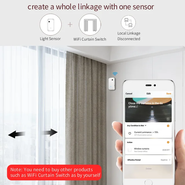 Tuya ZigBee/WiFi Light Sensor Intelligent Home Illumination Sensor Brightness Detector Automation Work with Smart life Linkage 5