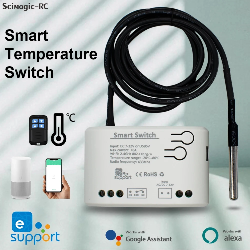 WiFi-Enabled Smart Thermostat Switch with Temperature & Humidity Monitoring