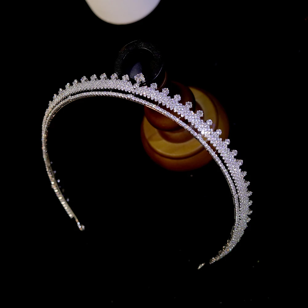 Hair accessories party crown hats 3A Cubic Zirconia Princess Wedding Tiaras Brides Lengthen Crowns Birthday Headwear Crystal Headdresses for Girlfriend Jewelry