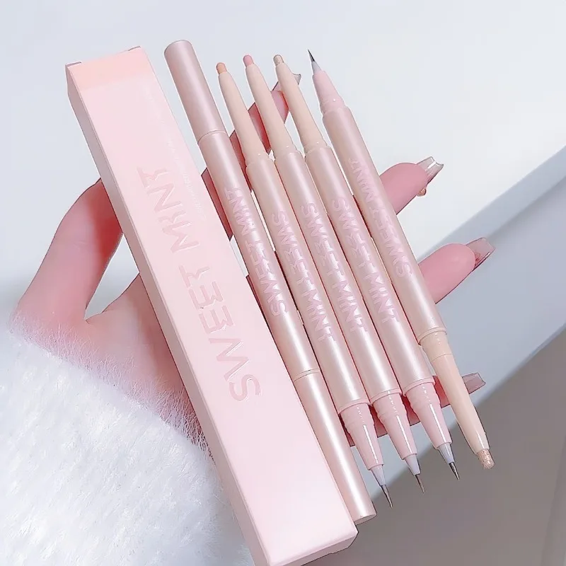 Makeup Pen Mulitfuntional Double Ended Lying Silkworm Eye Brightener makeup Stick Pencil Highlighter Makeup Pen Nude Liquid Contour Liner
