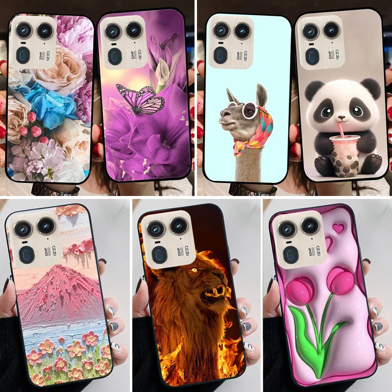 Lovely Cartoon Flower Soft Silicone Phone Cover for Motorola Edge 50 Ultra