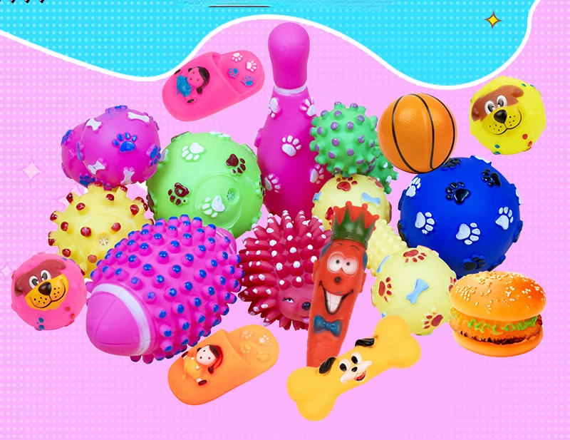

Игрушка для собак, жевательные игрушки со сжимаемыми шариками, игрушки для шлифовки зубов, рандомный цвет