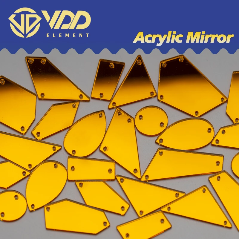 VDD 30/60Pcs 믹스 크기 아크릴 거울 바느질 라인 석 플랫 백에 바느질 돌에 바느질 DIY 공예 의류 의류 드레스 장식