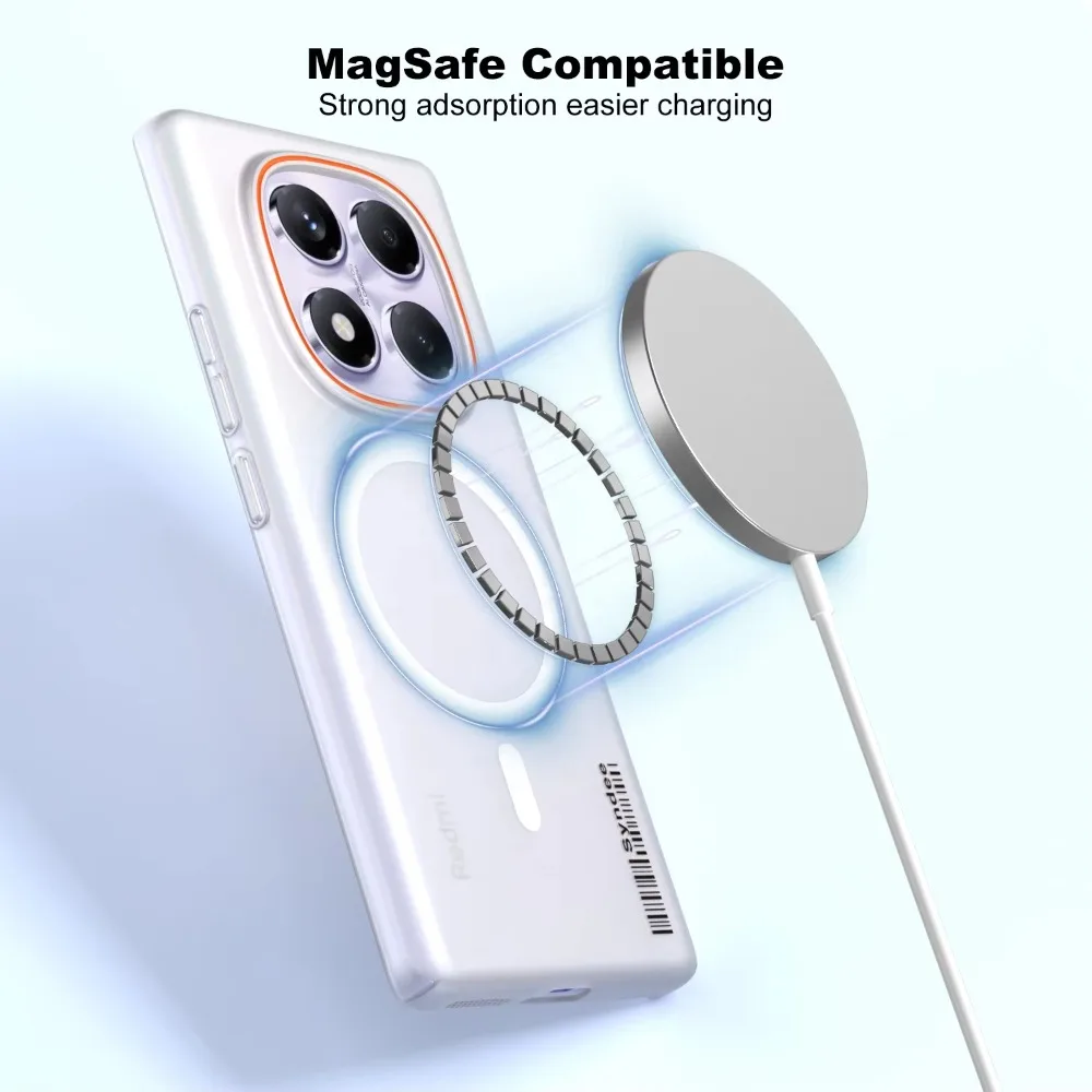 Trendy Translucent Skin Feel Magnetic Charging Case - Anti-Drop Slim Protector Cover