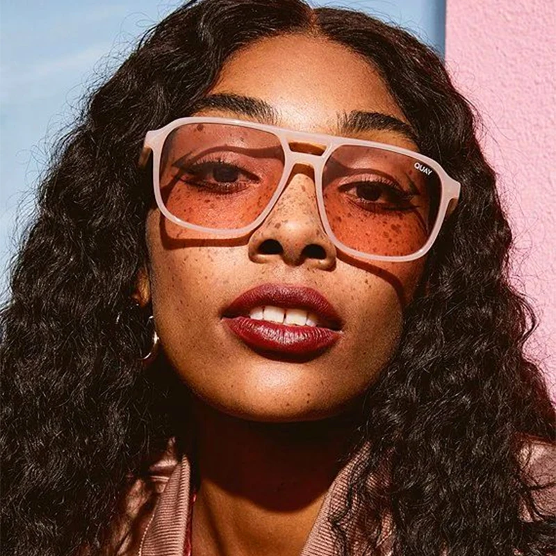 Quay On the Fly Sunglasses Brand Design Sunglasses Women Sun Glasses for Women Female Double Bridges Sunglasses Oculos Feminino 2