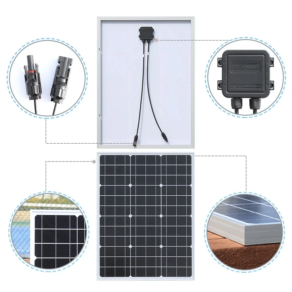 Solar Panels 18V High Efficiency Portable Power Bank Flexible Charging Outdoor Solar Cells 1000W 2000W 3000W For Home/Camping solar panel inverter kit