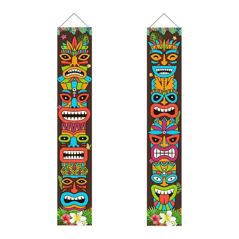 

Баннер Tiki Happy Luau вечерние, украшение Tiki Totem Tiki Bar Aloha, сцены, гибискус, карнавал, Гаваи, тропический баннер