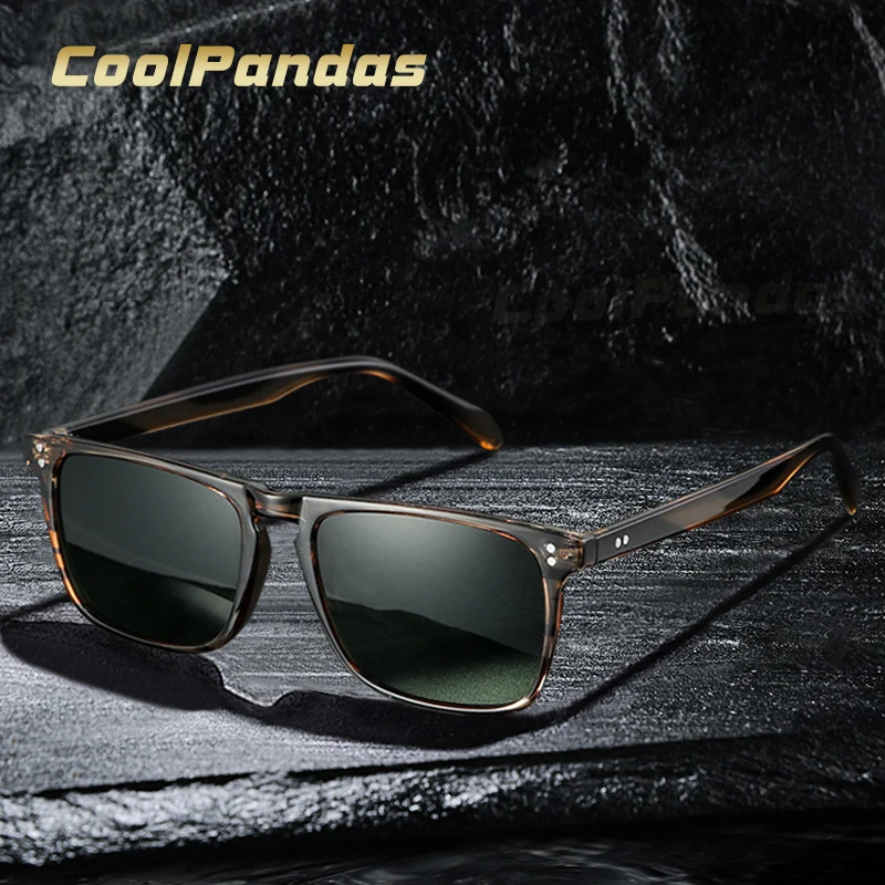 

New Fashion Square Vintage Ultra Light Sunglasses Men Polarized G15 Brown Design Women Driving Sun Glasses Gafas Oculos De Sol