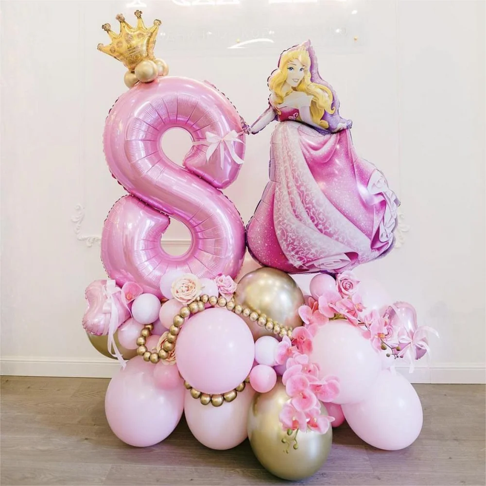 

Disney Princess Sleeping Beauty Foil Balloon 30inch Pink Number Helium Globos Girls Birthday Party Decoration Baby Shower Balon