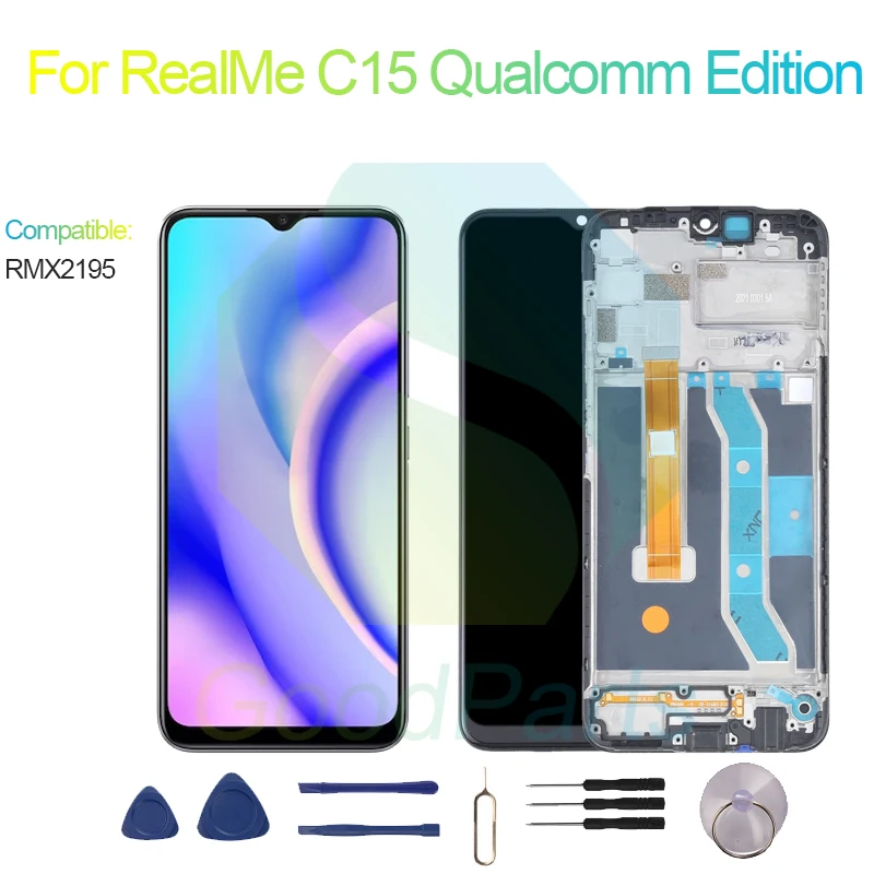 

Экран для RealMe C15 Qualcomm Edition, замена дисплея 1600*720 RMX2195 C15, Qualcomm Edition, ЖК-сенсорный дигитайзер