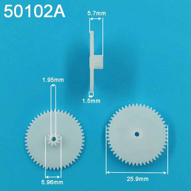 Ritzelwelle Doppelzahnrad 50 Stück - 0,5 Modul Kunststoffzahnräder Für Modellbau