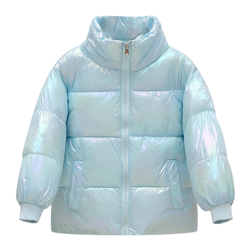 winter new baby thickened cotton padded jacket boys and girls bright face hooded down jacket children's coat