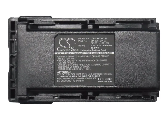 Аккумулятор для портативной рации для Icom IC-4011,IC-A14/A14S,IC-F14/F14S,IC-F15/F15S,IC-F16/F16S,BJ-2000,BP-230/230N,BP-231/231N, BP-232