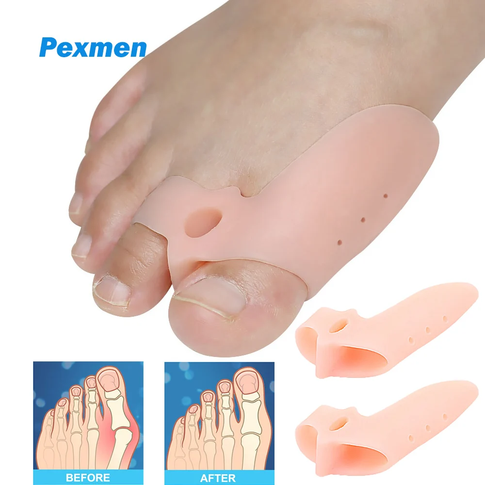 Pexmen 2Pcs Gel Bunion Corrector Toe Separators Spacer Toe Protector for Hallux Valgus Overlapping and Hammertoe Bunion Pads