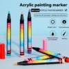 12-48Colors Soft Head Acrylic Marker Pen Set Waterproof Split Color Gradient Kawaii Graffiti Pen School Supplies Stationery 4