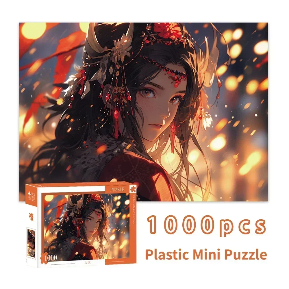 

38*26cm Adult 1000 Pieces Plastic Jigsaw Puzzle Chinese Ancient Style Character Painting Stress Reducing Toys Christmas Gifts