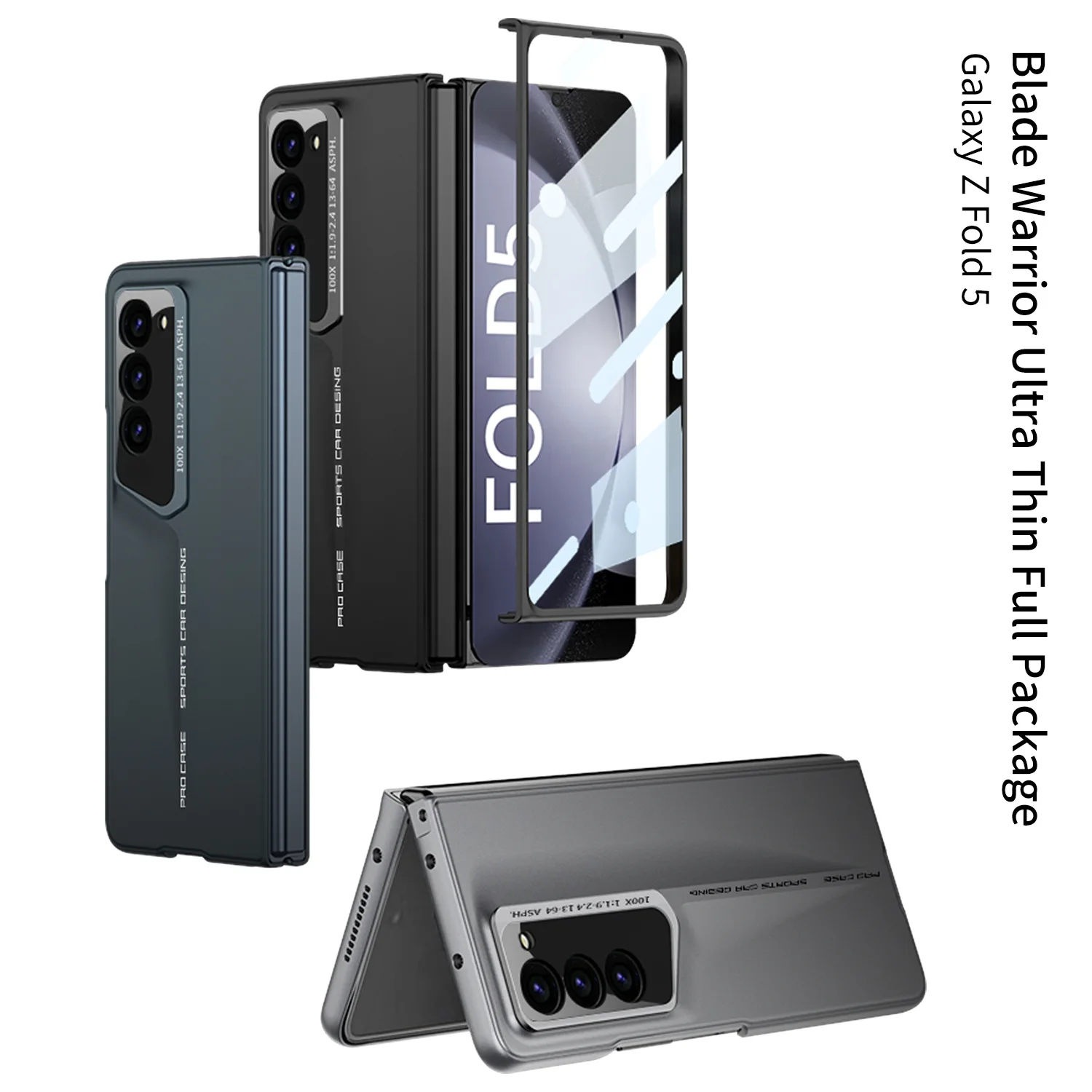 Per Samsung Galaxy Z Fold5 Case Luxury Creative Supercar Design Schermo Pieghevole Z Fold4 Shell Membrana All-In-One Full Cover Case
