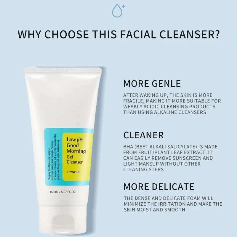 PTWOP Low PH 150ml Facial Cleanser Gentle Oil Control Moisturizing Face Wash Whitening Facial Foam Exfoliating Deep Remove 4