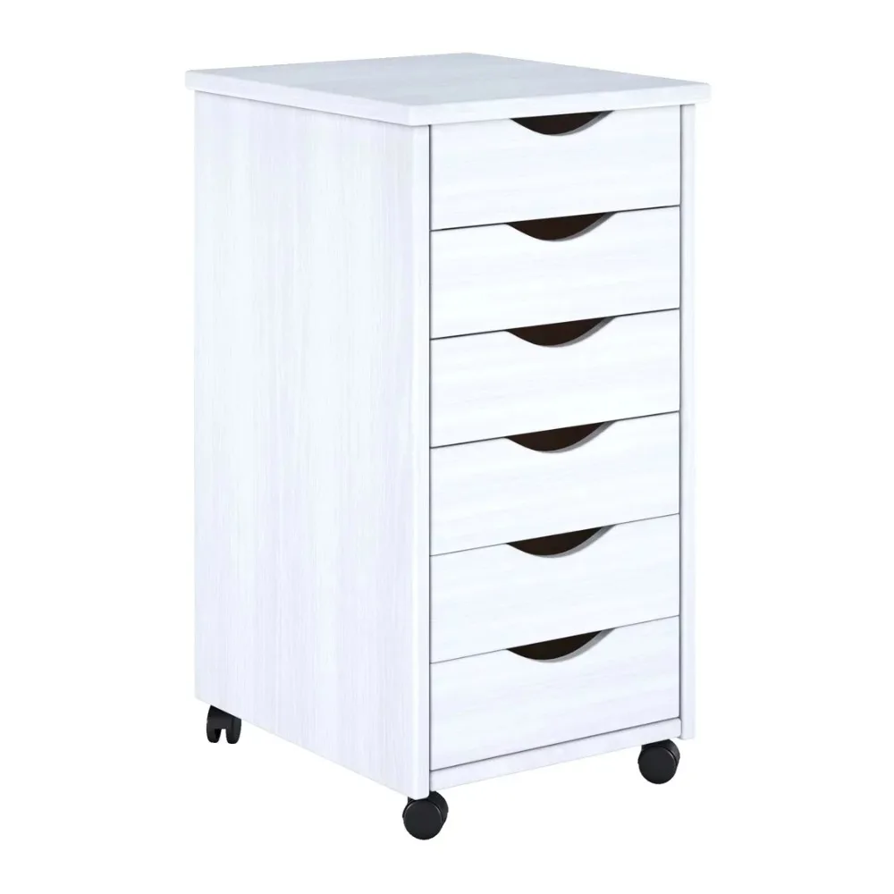 

6 Drawer Roll Cart Removable Shelf White Documents for Documents Solid Wood Filing Cabinets Office Furniture Filing Cabinet File