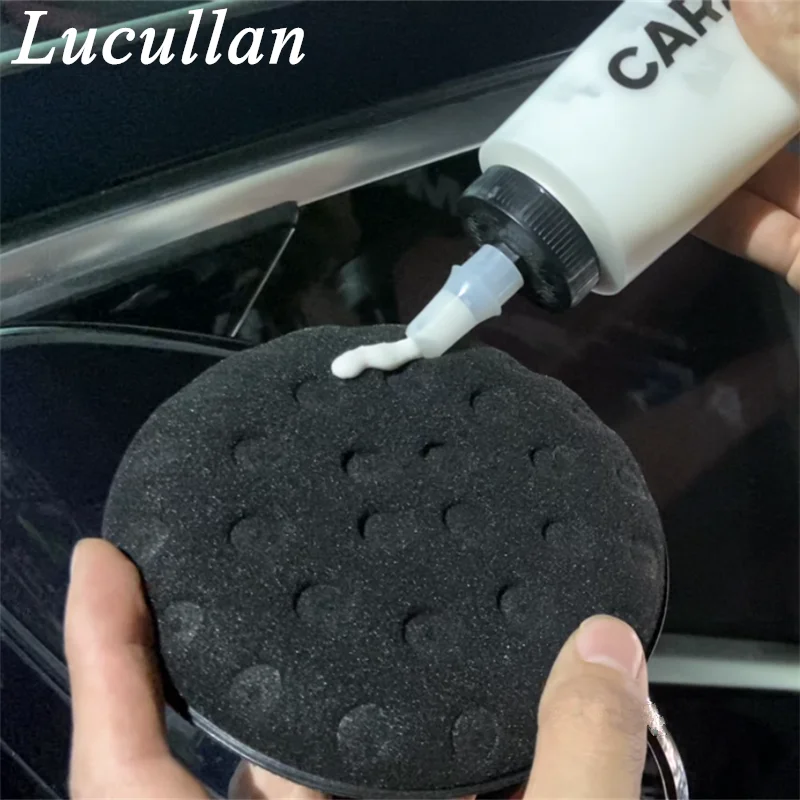 Lucullan Large Cross Cut Durable Soft Foam Grid Sponge Rinseless