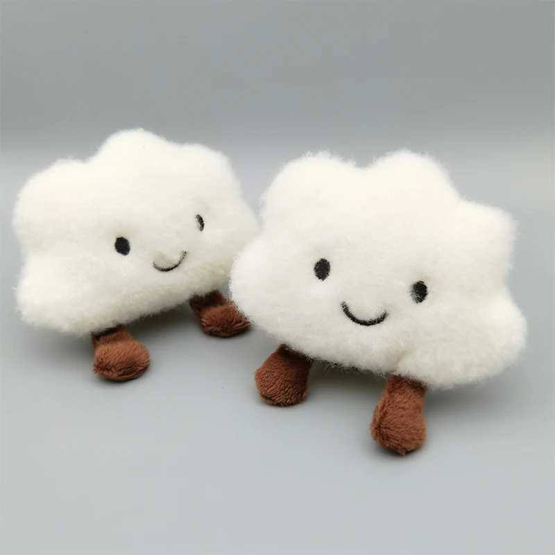 Cute Plush Cloud Keyring Kawaii Pendant Car Key Chain Pendant Soft Plush Doll Fun Girl Bag Hanging Ornament