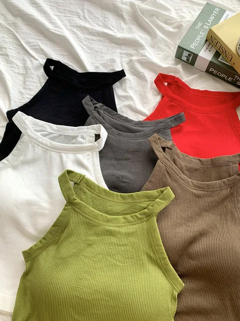 Women's Small Strap Vest Outdoor Wear Summer Beautiful Ba Sports Yoga Hanging Ne Top with Chest Pad Matching Underwear