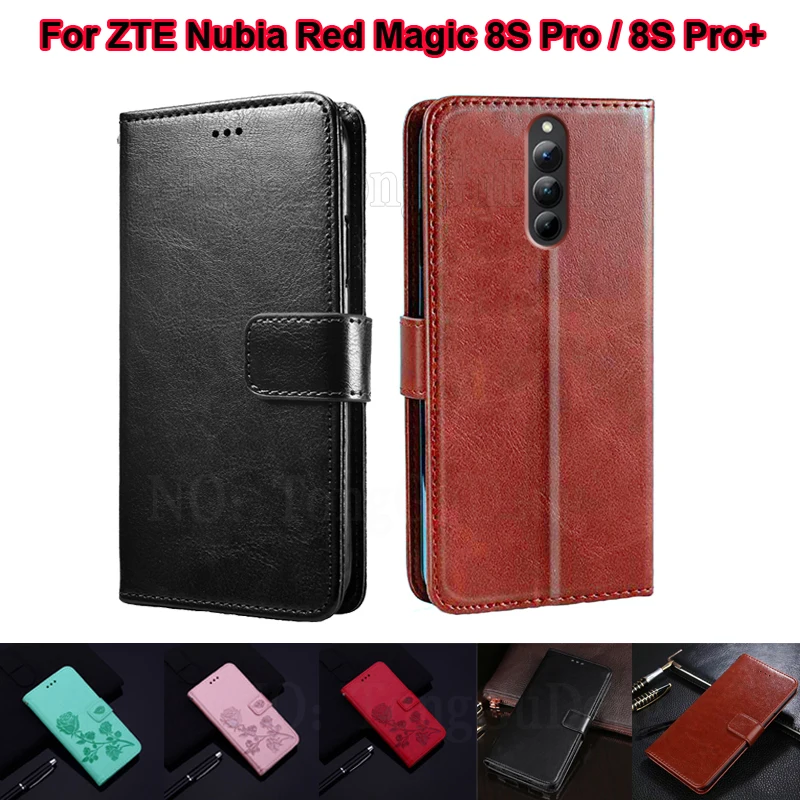 

Book Case For ZTE Nubia Red Magic 8S Pro NX729J Phone Cover Leather Capa Wallet Cases For ZTE Nubia Red Magic 8S Pro+ чехол 6.8"