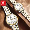 OLEVS 5567 Couple Watches Quartz Watches Waterproof Luminous Wristwatch For Couple Week Date Wristwatch Fashion Popular Brand