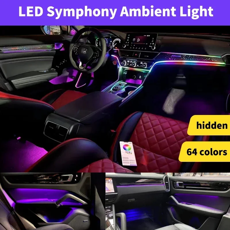For VOLVO S90 S60 S80 XC40 XC60 XC90 V90 V40 213 Color RGB Symphony Car LED Interior Ambient Light Auto Accessories
