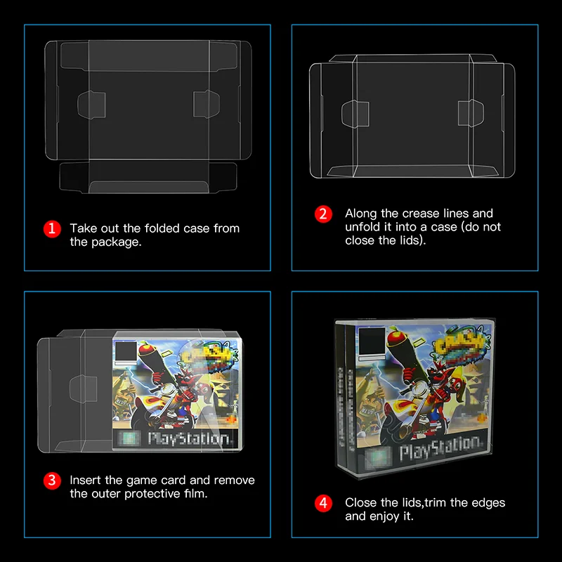 Limpar Pet Plastic Armazenamento Display Box Protetores para Double Playstation Ps1 cd Video Games - Image 2