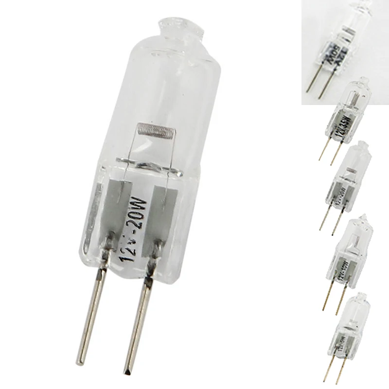 

1pc G4 Halogen Capsule Lamps Light Bulbs 5W 10W 20W 35W 50W 12V 2Pin Bulb Inserted Beads Crystal Lamp Indoor Lighting Bulbs