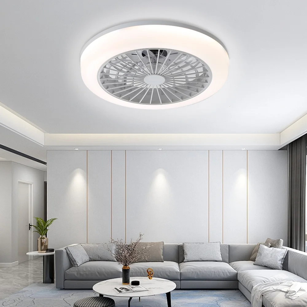 Sofucor Modern 18-Inch Ceiling Fan LED Lamp DC 6 Speed Ceiling Fan Light Remote Control