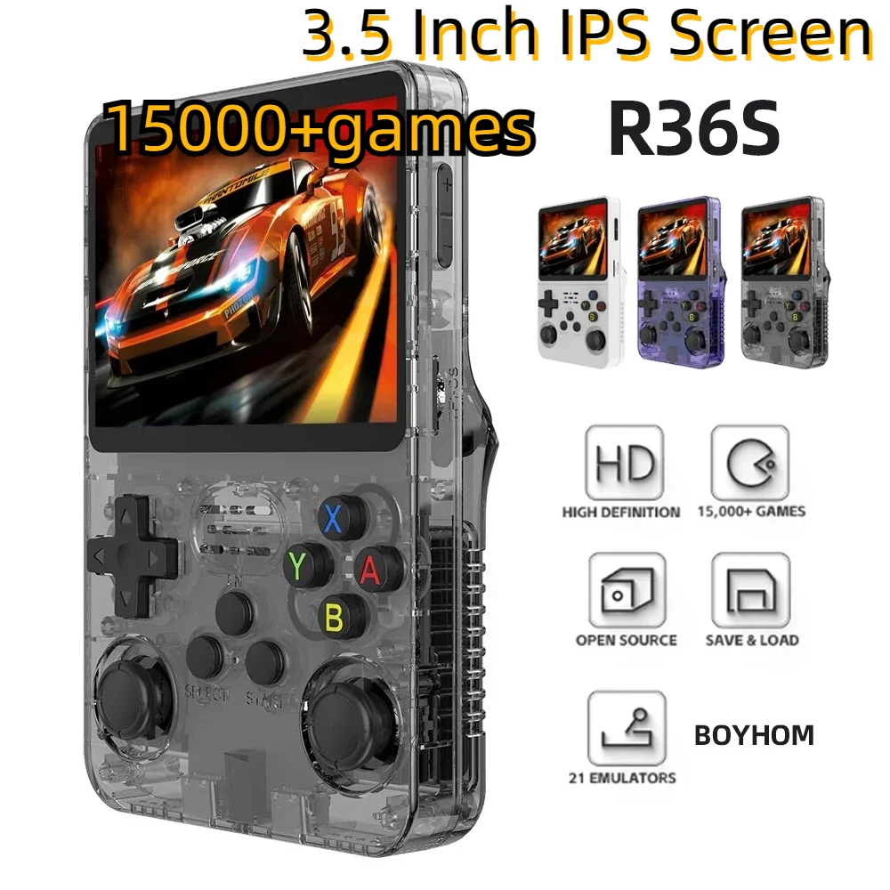 

R35s R36S Retro Handheld Video Game Console Linux System 3.5 Inch IPS Screen Pro Portable Pocket Video Player 64GB Games