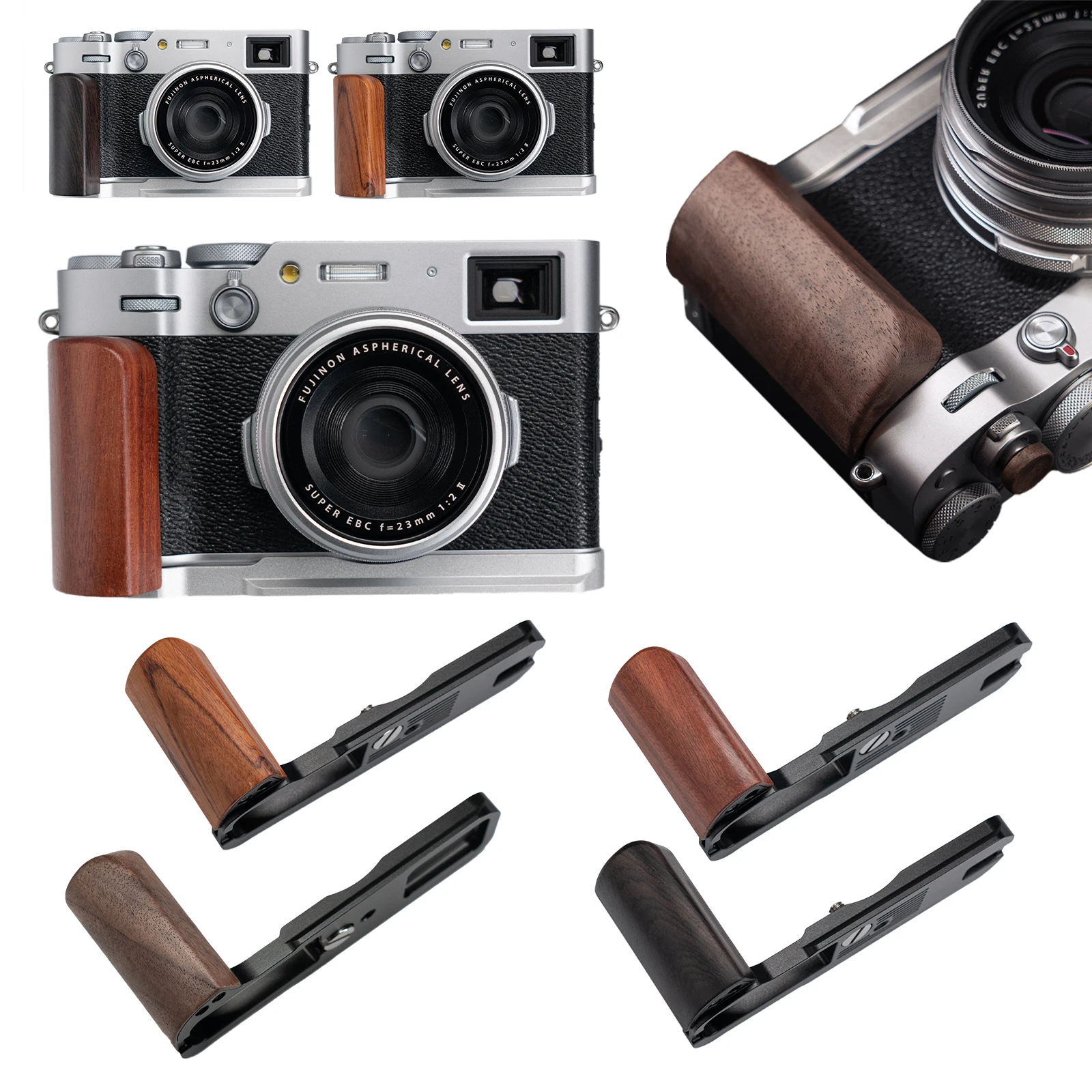 Impugnatura In Legno L Supporto Per Fuji Fujifilm X100Vi X100 6 Accessori Per Fotocamere Con Piastra Di Base In Lega Per Fotocamera