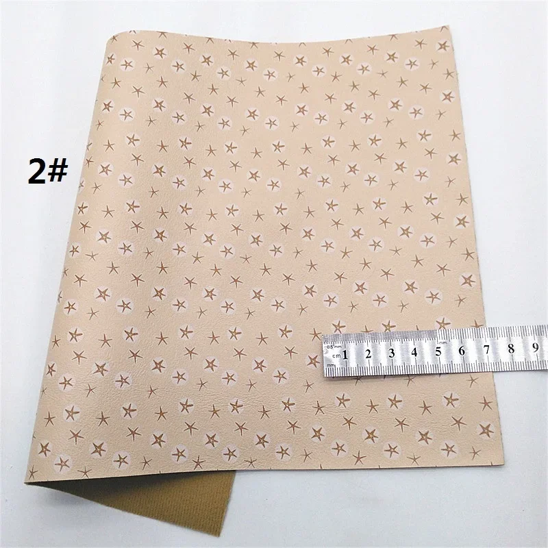 Description Picture 4 of itemCrystal Cream Glitter Leather Sheets Floral Embossed Faux Leather Stars Tartans Printed Synthetic Leather For DIY 21x29CM Y497