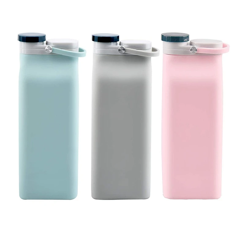 

600Ml Outdoor Silicone Collapsible Water Bottle Food Grade Portable Foldable Drink Waterbottle Water Bottles