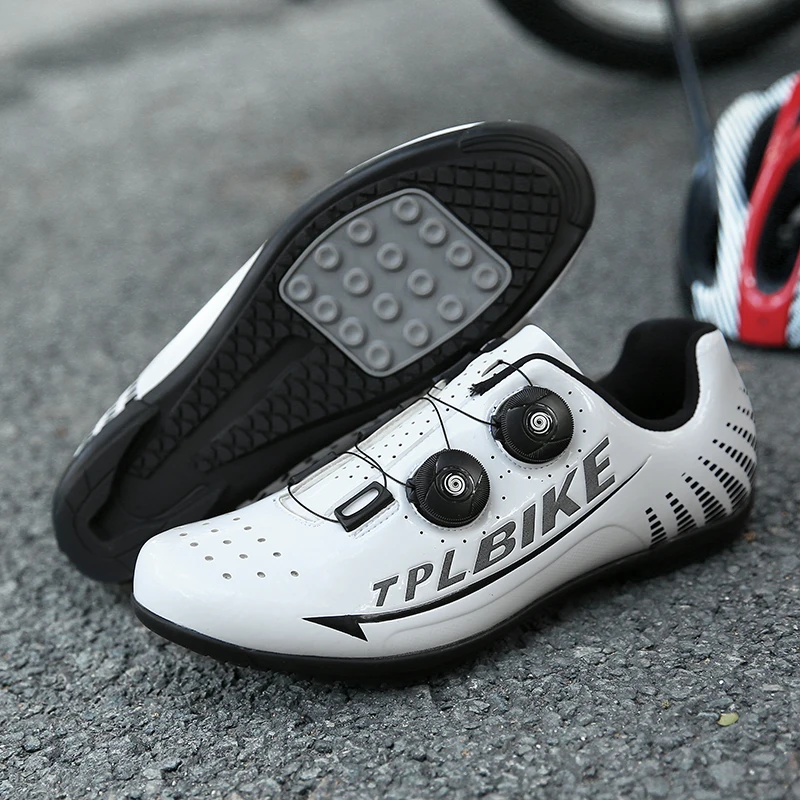 Male Rubber Bicycle Sport Shoes Black White Red Women Outdoor Road Cycling Training Sneakers Comfortable Unisex Bike Shoes