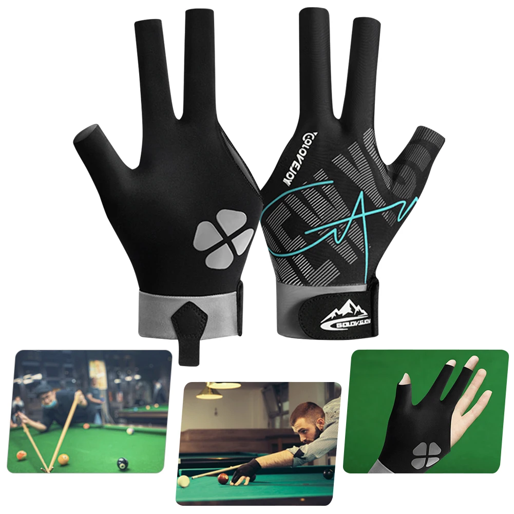 Pool Gloves Open Finger Adjustable Snooker Pool Gloves Portable Lightweight Elastic Reusable for Left Hand pool gloves