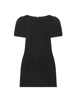 TFMLN  Elegant Women Short Sleeve Mini Dress Slim Fit High Waist Short Sleeve Solid Dresses Simple Bodycon Commuter Dress - Image 3
