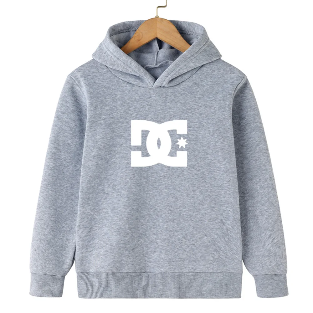 Children Hoodie DC Letter children's hoodie men's and women's fashion simple long-sleeved sweatshirt Spring and autumn street trend hoodie