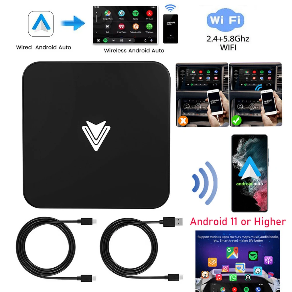 Android Auto Wireless Adapter WiFi 5.0G Car AI Box Android Auto Wireless