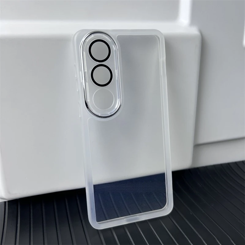 Luxury Acrylic Glass Lens Film Phone Case - Soft Silicone Back Cover