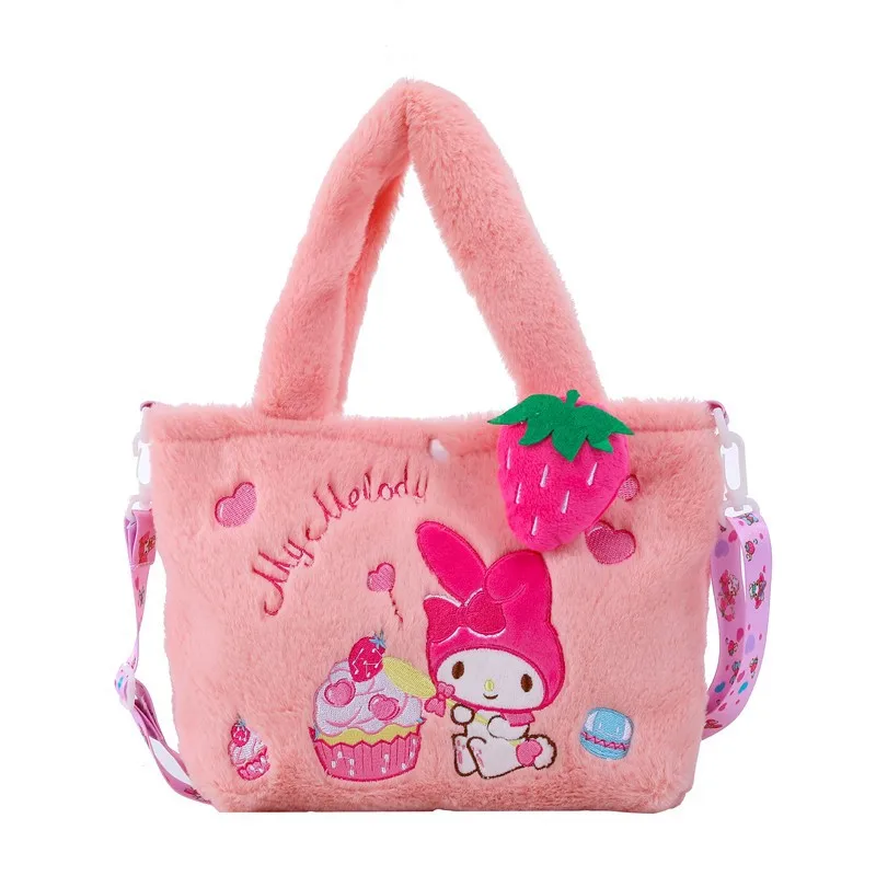 Ladies Handbag Sanrio Hello Kitty Plush Bag Kawaii Kuromi My Melody Cute Cartoon Anime Handbag Cinnamoroll Storage Tote Bags Women Girl Gifts