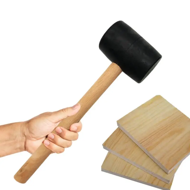 

Hammer Rubber Mallet For Flooring With Non-Slip Fiberglass Solid Wood Handle Rubber Hammer For Tile Installation Diy Hand Tool