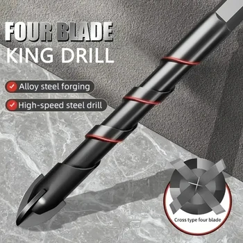 10 Pcs Masonry Concrete Drill Bit Set,for Tile, Brick, Glass, Plastic and Wood, Tungsten Carbide Tip Work with Ceramic Tile 3