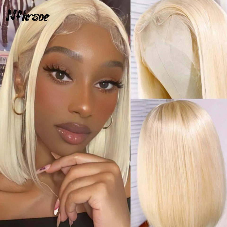 

Highlight 613 HD Lace Frontal Wig Honey Blonde Colored Human Hair Wigs For Women 13x4 Straight Lace Front Short Bob Wigs
