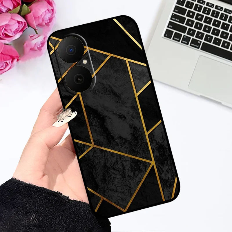Oil Painted Silicone Back Cover - Soft Matte Protective Case for Huawei Nova Y73/Enjoy 80