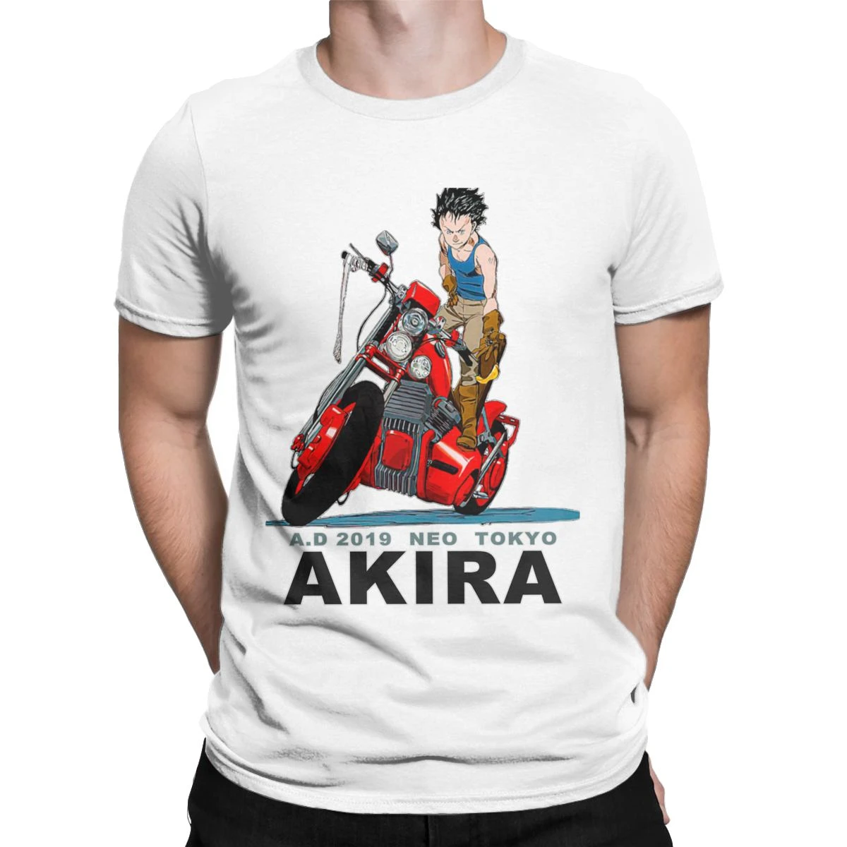 Akira Anime Movie Vintage 80s Motorcycle T Shirt For Men Anime Unique Tees  Short Sleeve Crewneck 100% Cotton Printing Clothing - T-shirts - AliExpress