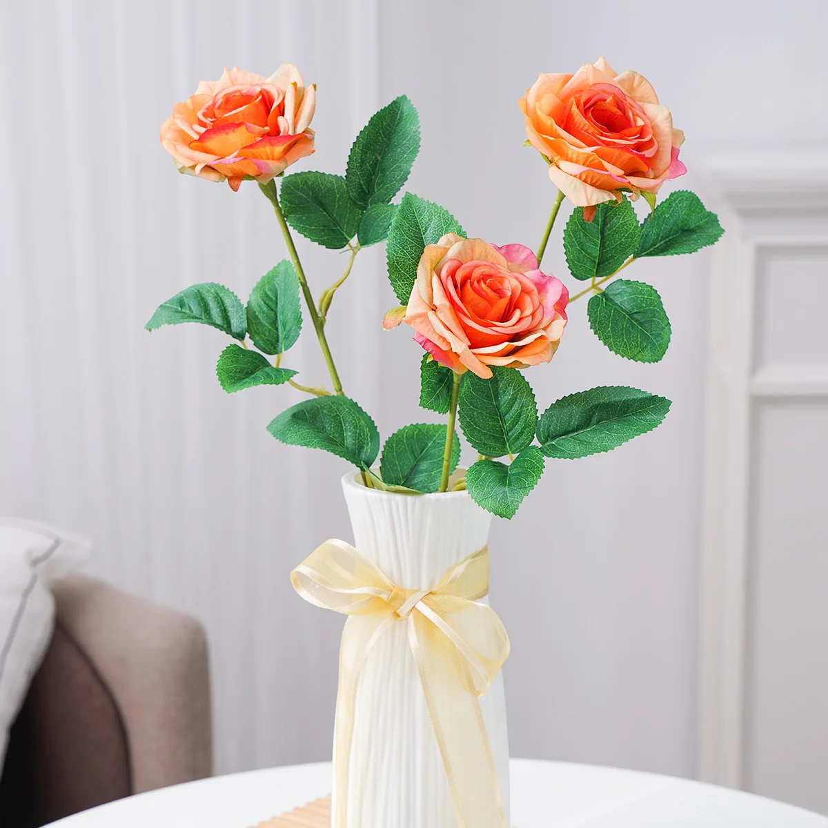6PCS/10PCS/20PCS, colorful Angora rose simulation bouquets, realistic flower stems, durable artificial simulation bouquets