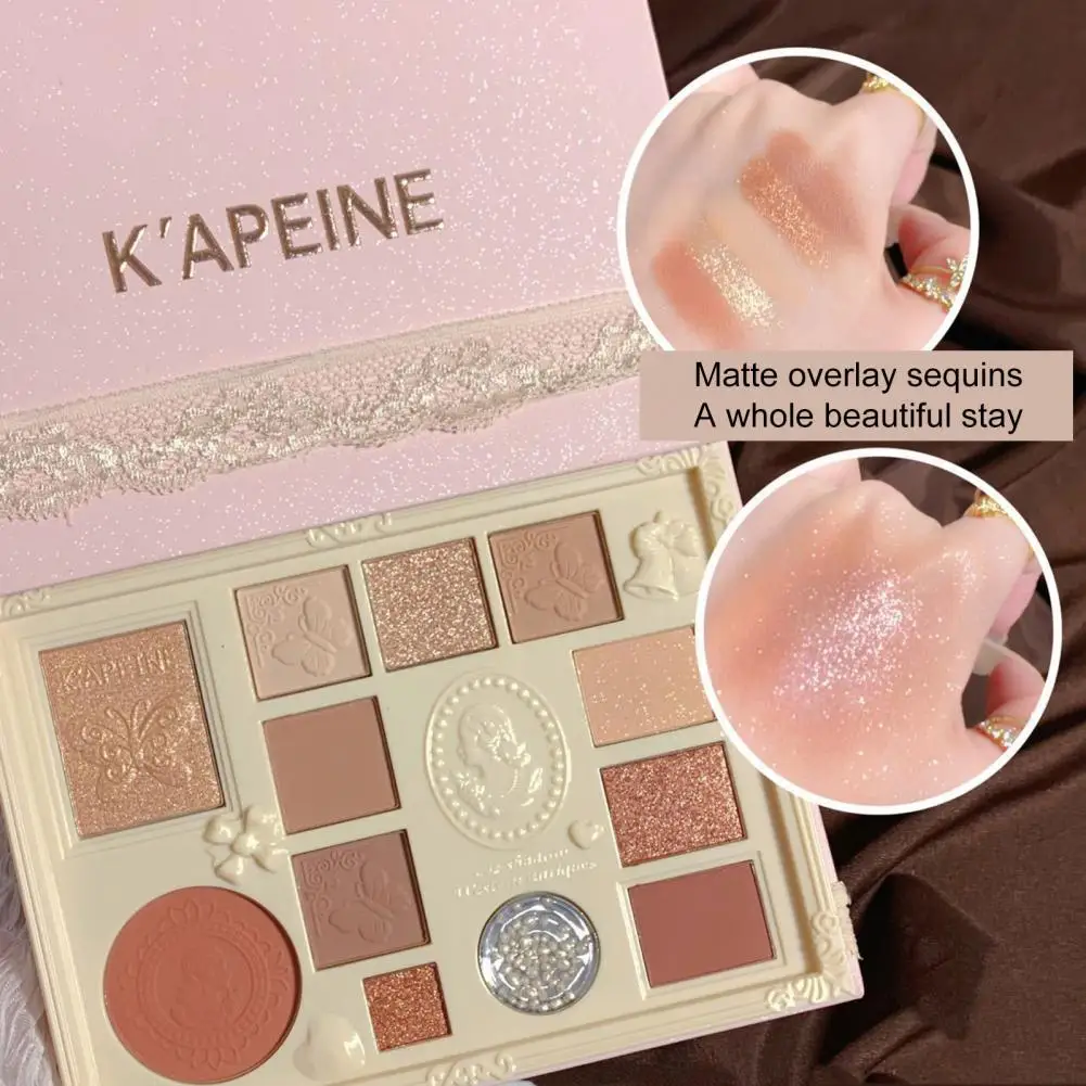 Smooth Eyeshadow Palette Radiant 3d Makeup Palette with Skin-touch Blush Pearlescent Eyeshadow Create Stunning Looks with Relief